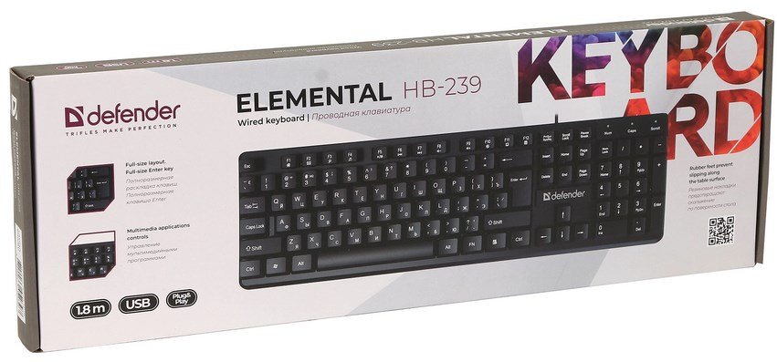 Клавиатура Defender Element HB-239 (45239) черный купить,NaN