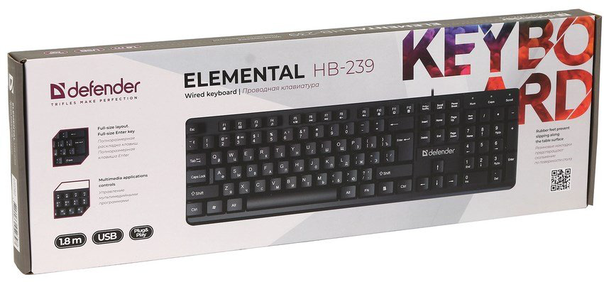 Клавиатура Defender Element HB-239 (45239) черный купить,NaN