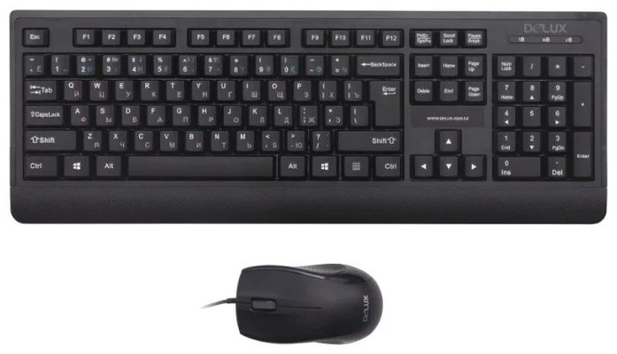Клавиатура Delux DLD-6075 + мышь черный купить,7600