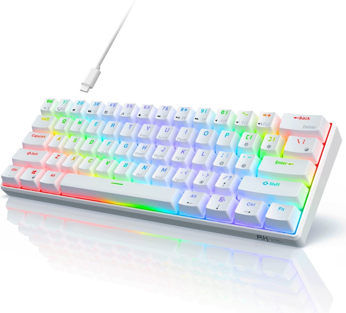 Клавиатура Royal Kludge RK84 Red Switch белый купить,NaN