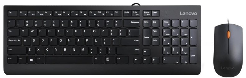Клавиатура Lenovo 300 USB Combo GX30M39635 черный купить,NaN
