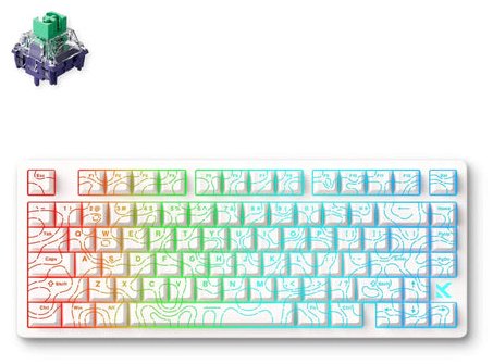 Клавиатура MCHOSE Jet 75 E-sport Kailh Magnetic God Switch White Topographic, MC-Jet75-9 белый