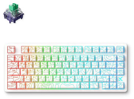 Клавиатура MCHOSE Jet 75 E-sport Kailh Magnetic God Switch White Topographic, MC-Jet75-9 белый
