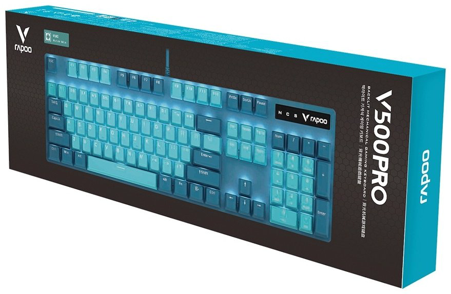 Клавиатура Rapoo V500PRO Cyan Blue голубой - ForteMarket Клавиатура Rapoo V500PRO Cyan Blue голубой купить,17000