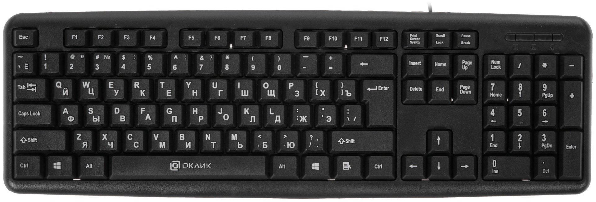 Клавиатура Oklick 180M USB черный купить,NaN