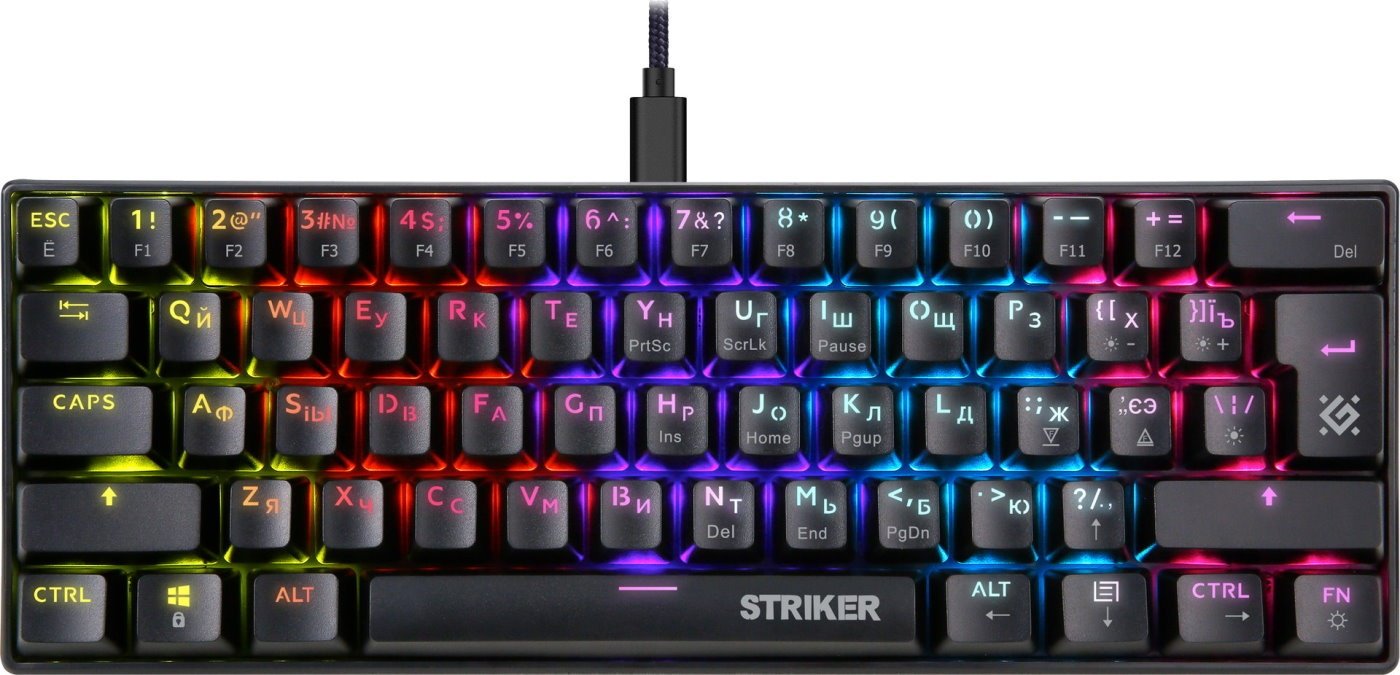 Клавиатура Defender Striker GK-380L черный купить,NaN