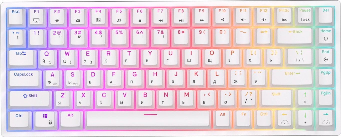 Клавиатура Royal Kludge RK84 RGB RK Brown белый купить,NaN