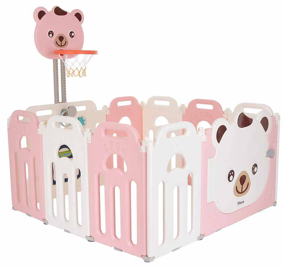 Игровой манеж Pituso Мишка L-XXZD02 бело-розовый купить,NaN