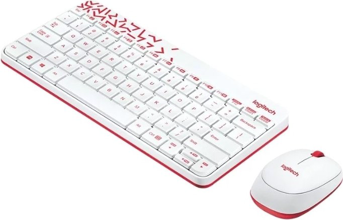 Клавиатура Logitech MK240 Nano белый-красный купить,NaN