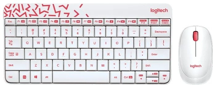 Клавиатура Logitech MK240 Nano белый-красный купить,NaN
