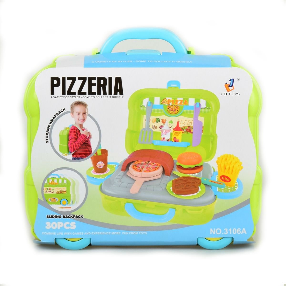 Игровой набор JD Toys Мобильная пиццерия в чемодане на колесиках 30 пр купить,NaN