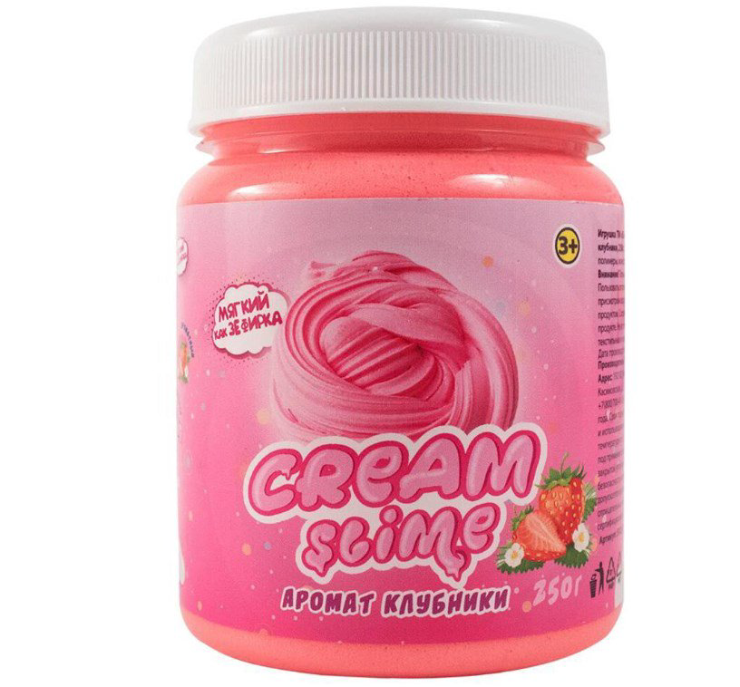 Слайм Slime  Cream  с ароматом клубники 250гр