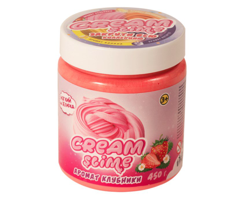 Слайм Slime  Cream  с ароматом клубники 450гр купить,NaN