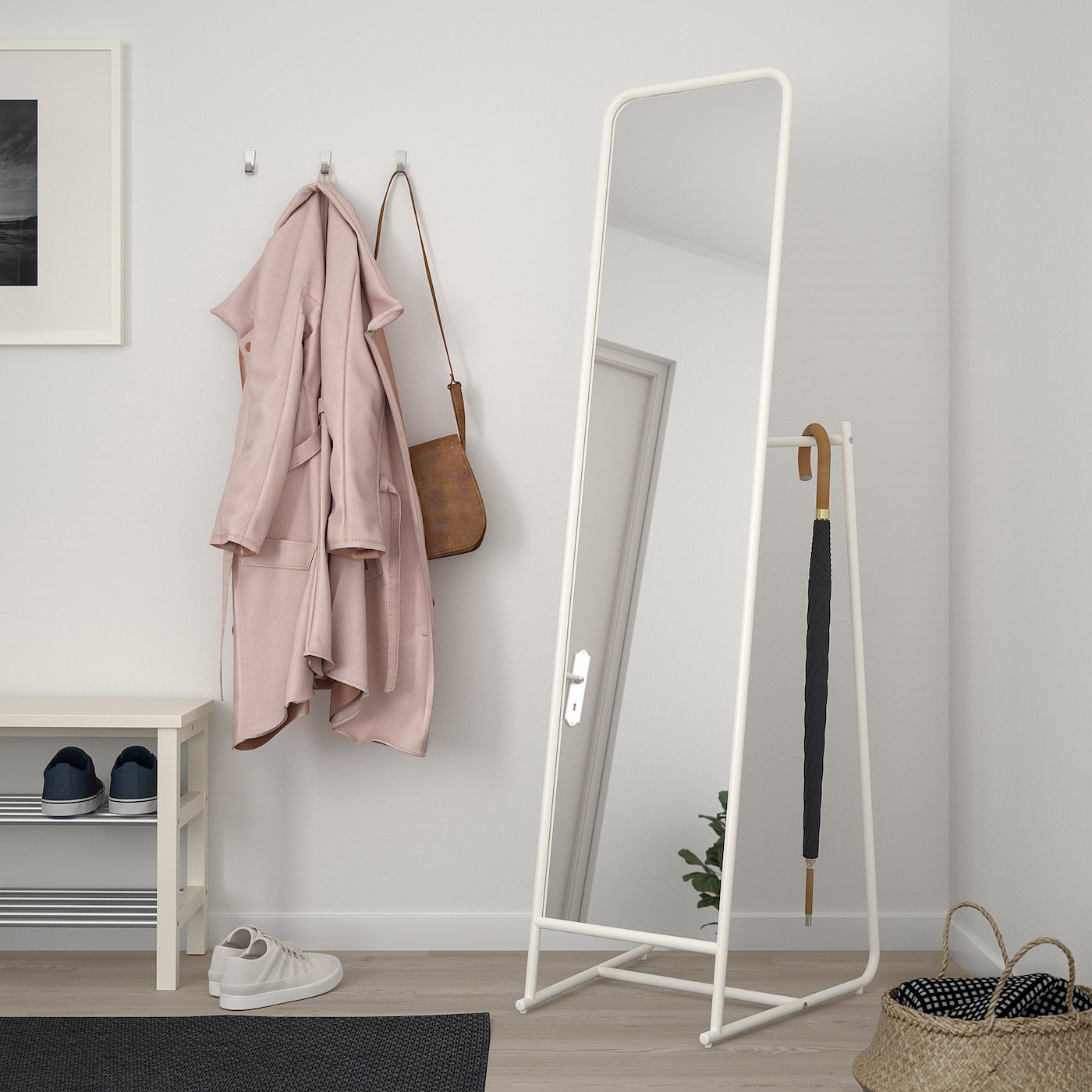 Зеркало Ikea Кнаппер 20396241 белое купить,NaN