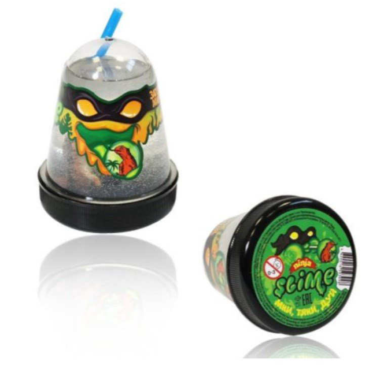 Слайм Slime Ninja Затерянный мир с фигуркой ящерицы 130гр купить,NaN