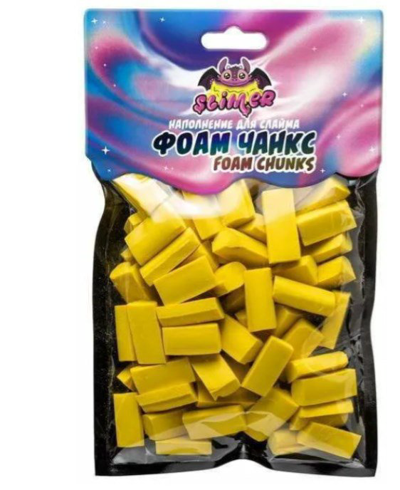 Наполнение для слайма Slimer  Фоам Чанкс Foam Chunkc желтый  100гр купить,NaN