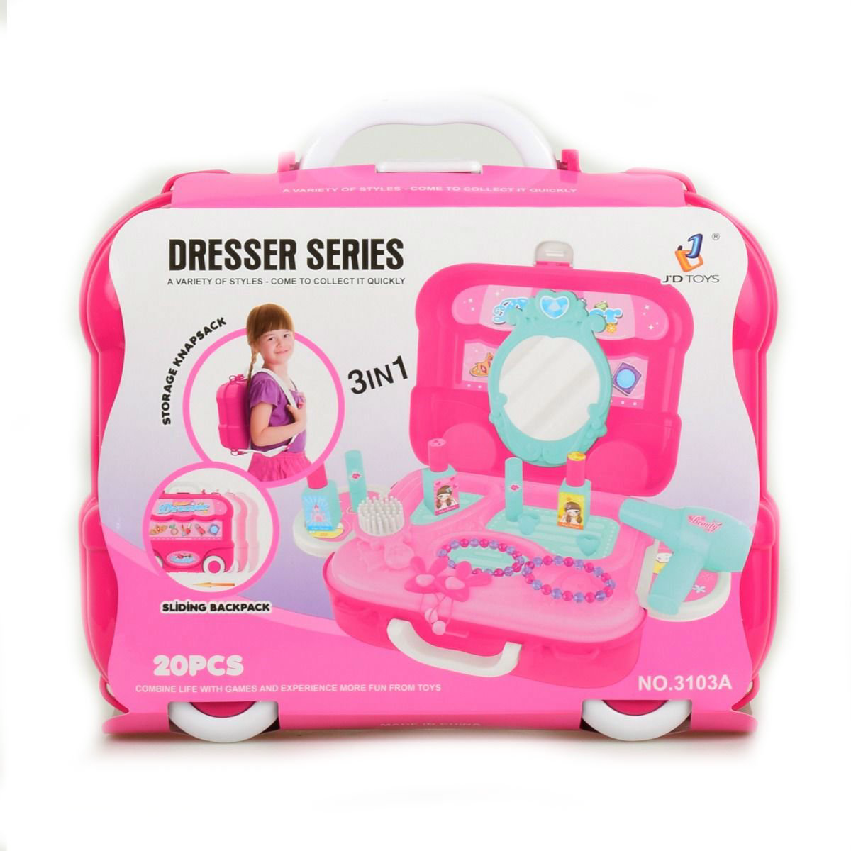 Игровой набор JD Toys Мобильный салон красоты в чемодане на колесиках 20пр купить,NaN