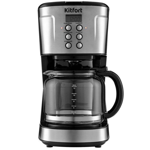 Кофеварка Kitfort КТ-731 серебристая купить,0