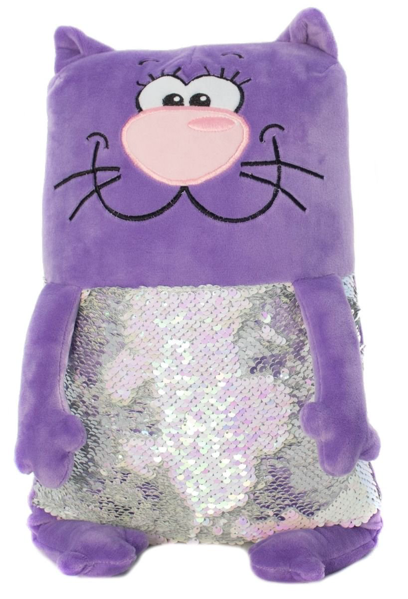 Мягкая игрушка KiddieArt Кот фиолетовый Tallula Пайетка 43см купить,NaN