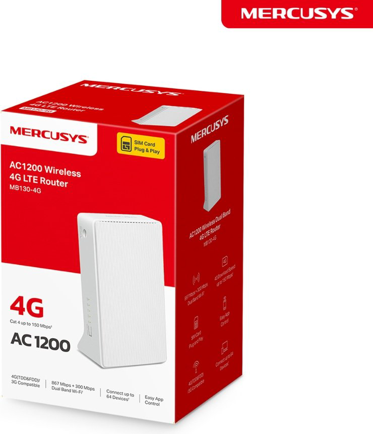 Маршрутизатор Mercusys MB130-4G купить,26990