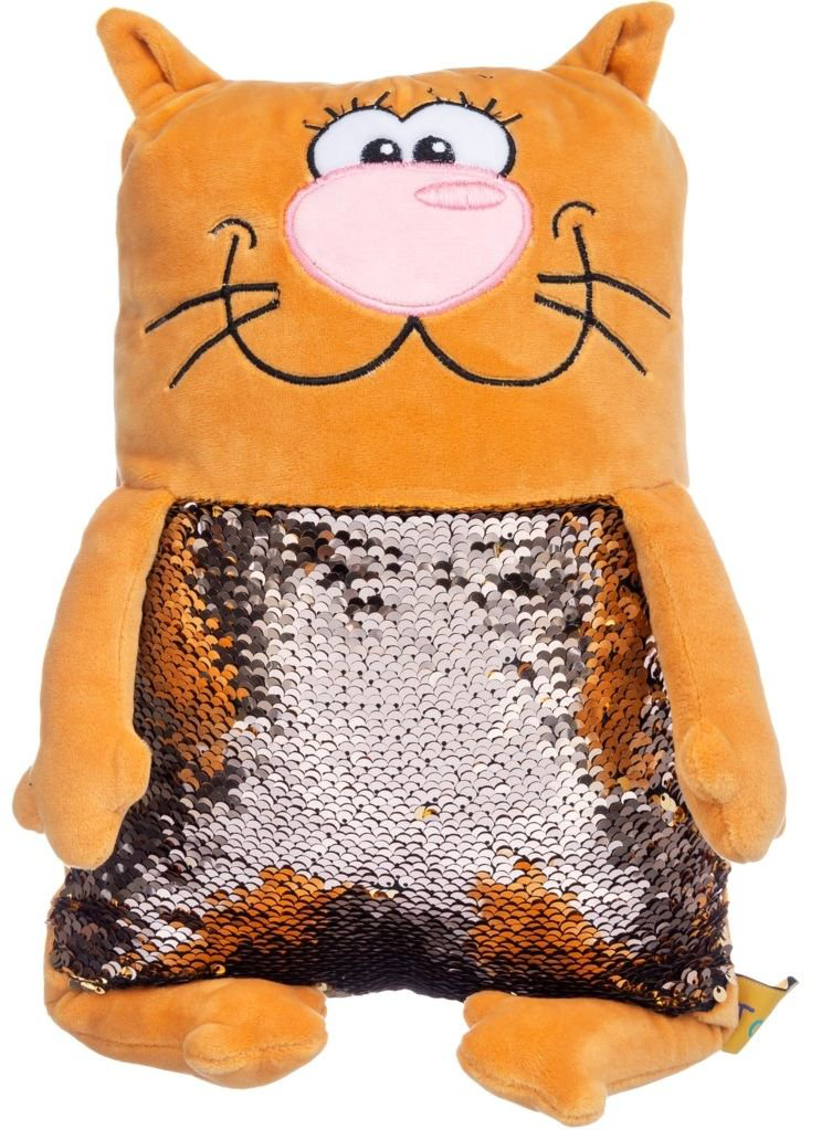 Мягкая игрушка KiddieArt Кот персиковый Tallula  Пайетка 43см купить,NaN
