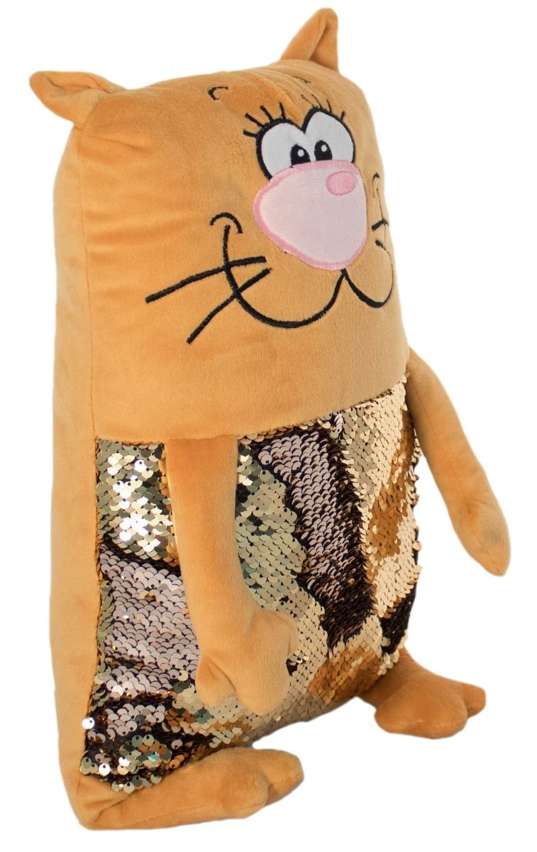 Мягкая игрушка KiddieArt Кот персиковый Tallula  Пайетка 43см купить,NaN