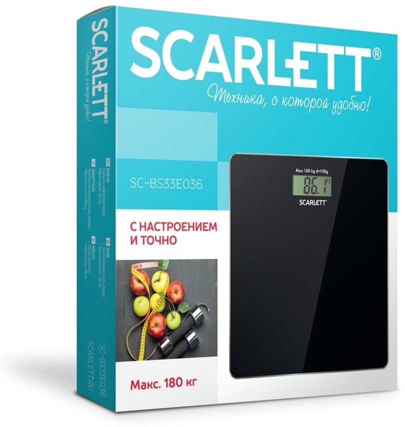 Напольные весы Scarlett электронные SC-BS33E035 до 180 кг купить,NaN