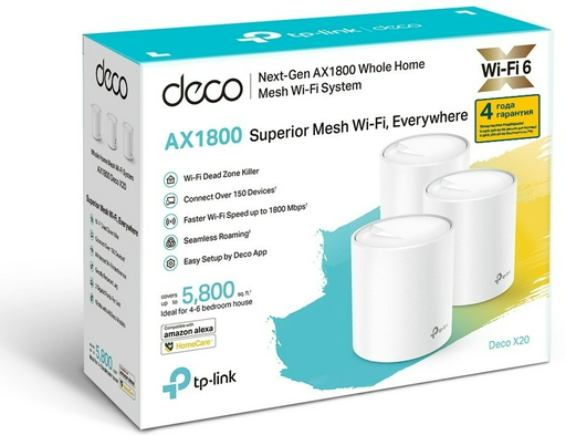 Wi-Fi Mesh система TP-LINK AX1800 Tp-Link Deco X20 (3-pack)