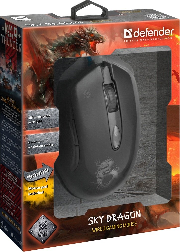 Мышь Defender Sky Dragon GM-090L черный