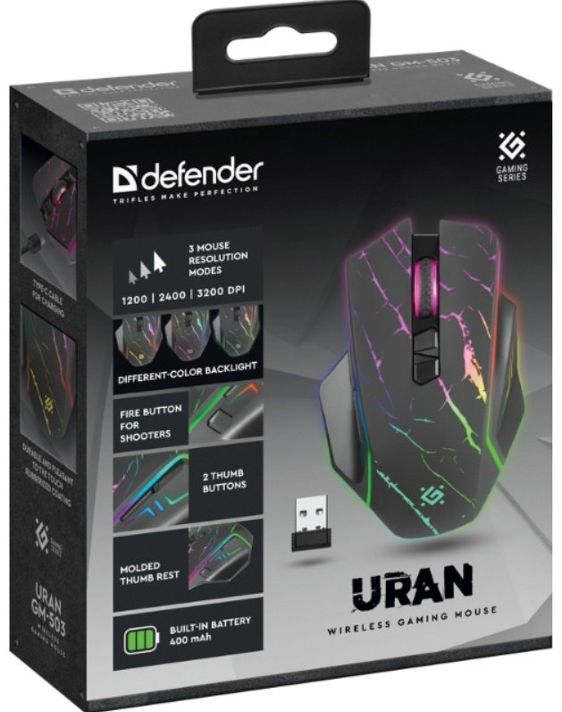 Мышь Defender Uran GM-503 черный