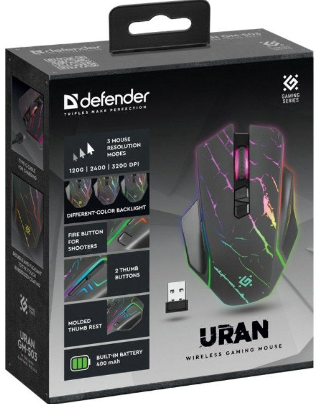Мышь Defender Uran GM-503 черный купить,4990