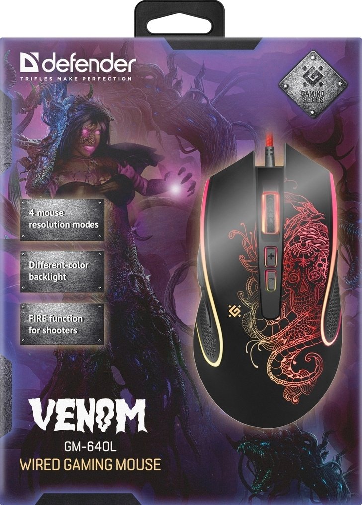 Мышь Defender Venom GM-640L черный