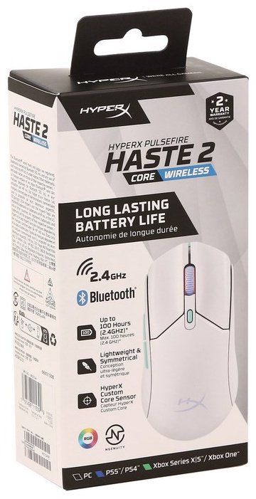 Мышь HyperX Pulsefire Haste 2 Core Wireless белый