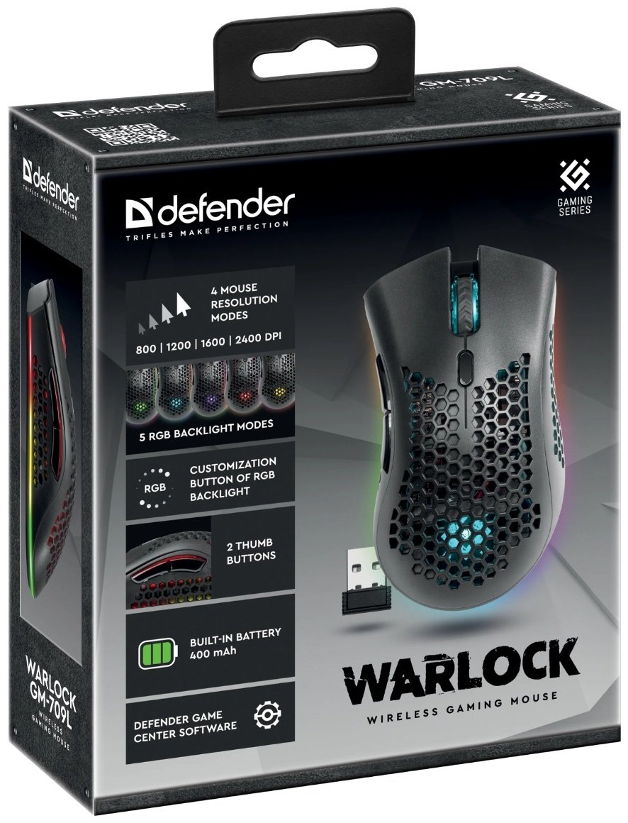Мышь Defender Warlock GM-709L 52709 черный - ForteMarket Мышь Defender Warlock GM-709L 52709 черный купить,8444