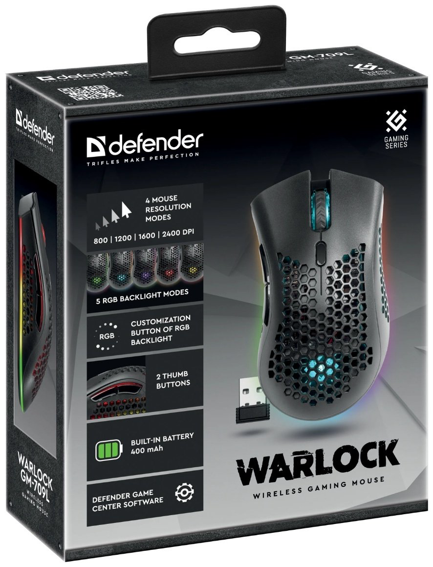 Мышь Defender Warlock GM-709L 52709 черный - ForteMarket Мышь Defender Warlock GM-709L 52709 черный купить,8444