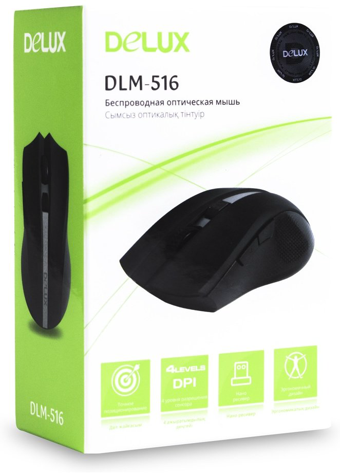 Мышь Delux DLM-516OGB черный купить,3690