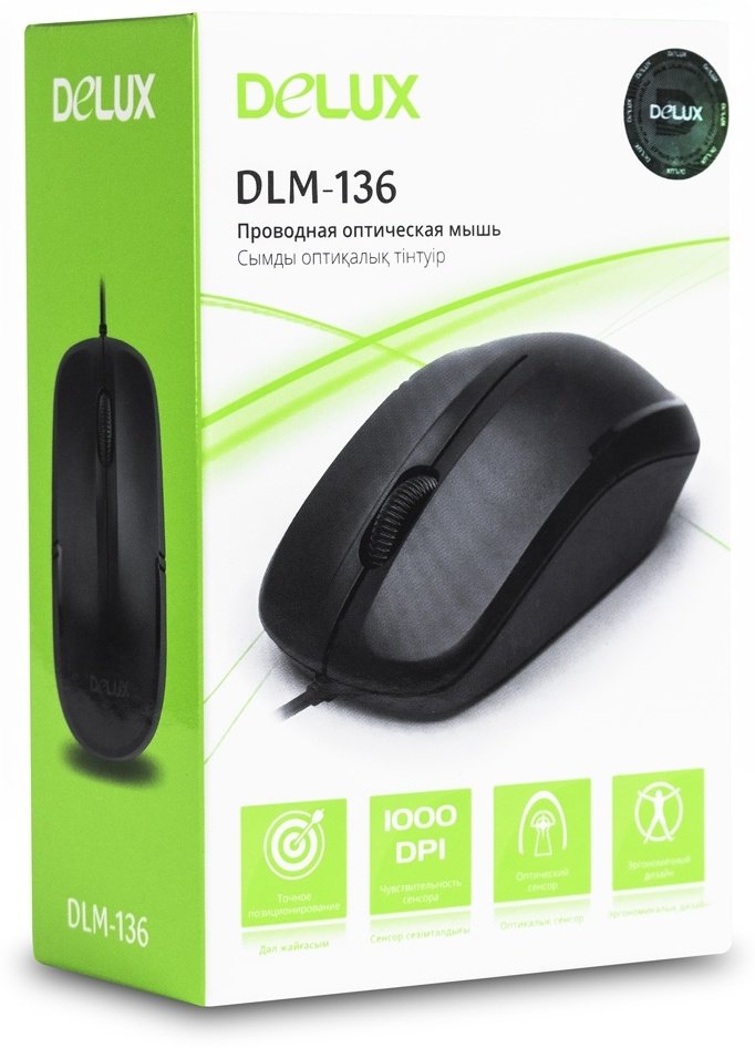 Мышь Delux DLM-136OUB черный