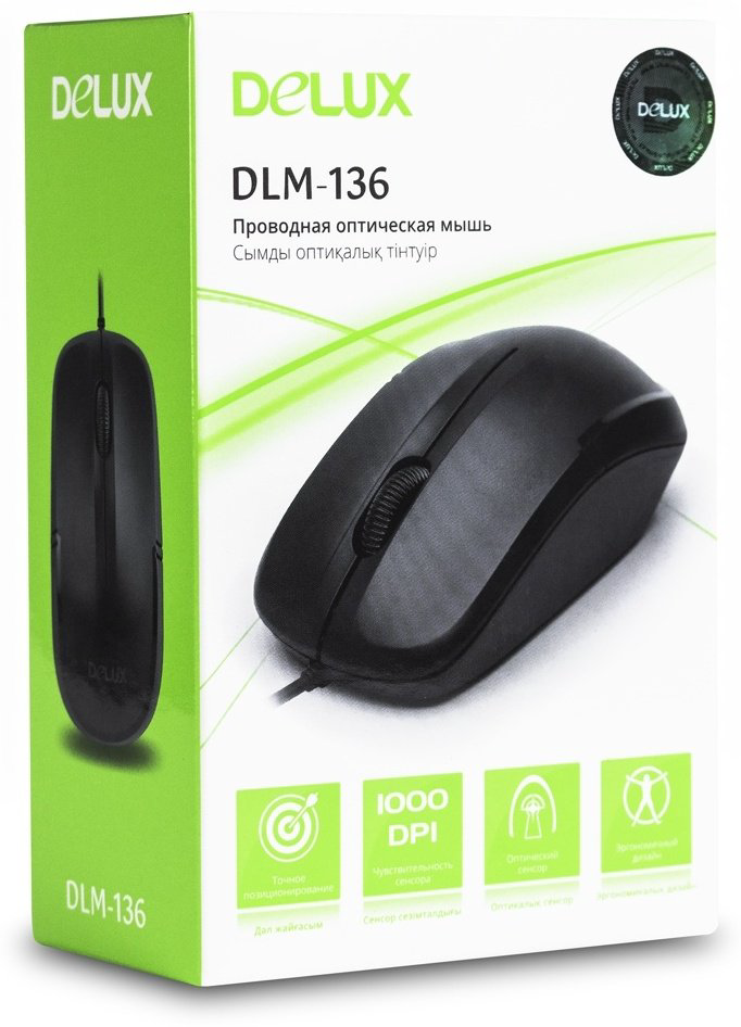 Мышь Delux DLM-136OUB черный - ForteMarket Мышь Delux DLM-136OUB черный купить,1890
