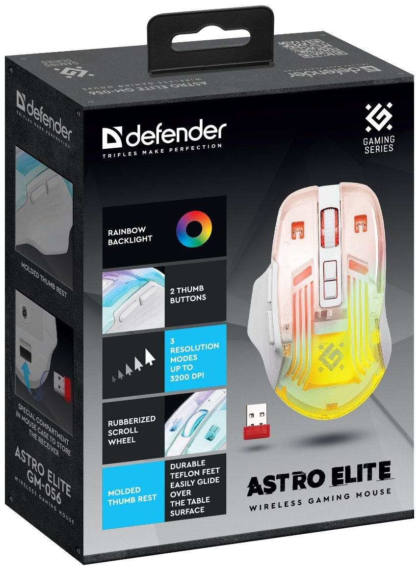 Мышь Defender Astro Elite GM-056 52056 белый