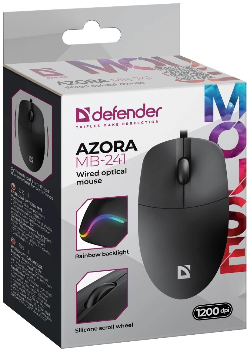 Мышь Defender Azora MB-241 52241 черный - ForteMarket Мышь Defender Azora MB-241 52241 черный купить,1590
