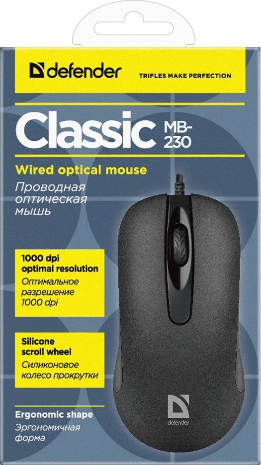 Мышь Defender Classic MB-230 черный купить,1544