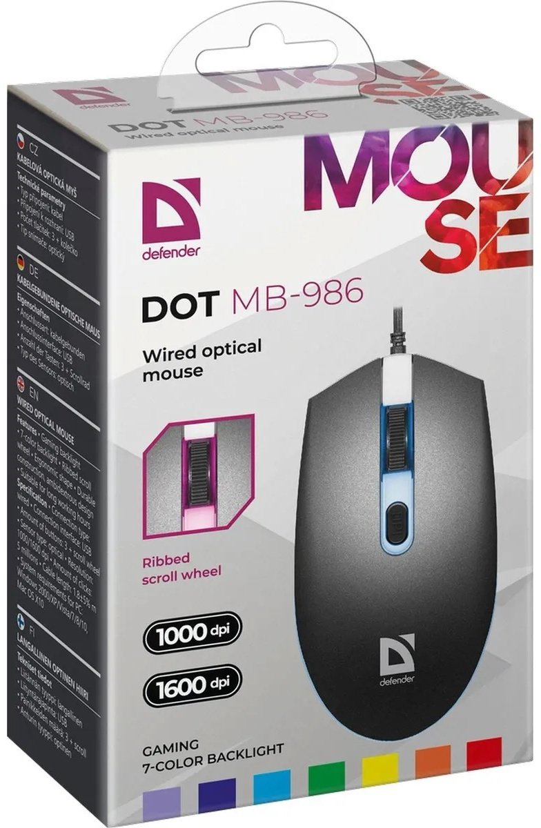 Мышь Defender Dot MB-986 черный купить,NaN