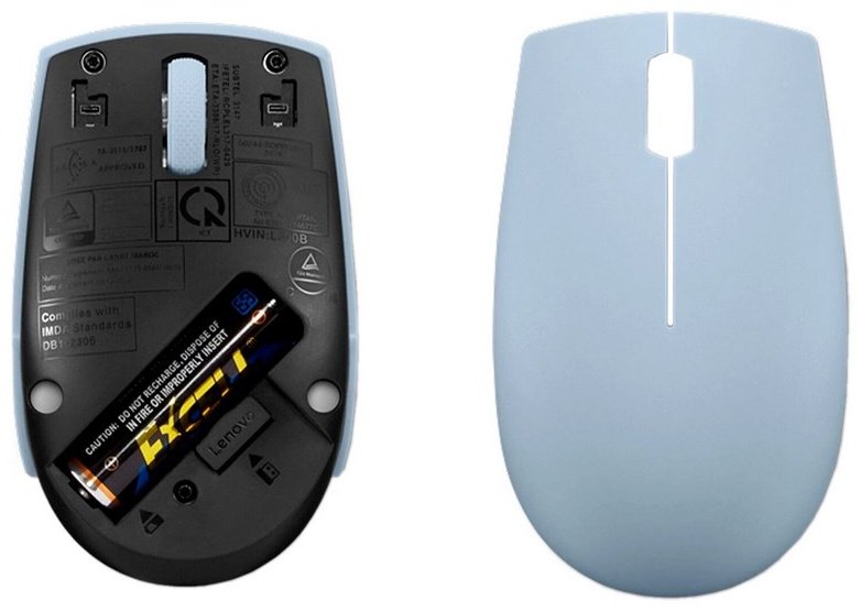 Мышь Lenovo 300 Wireless Compact Mouse GY51L15679 голубой
