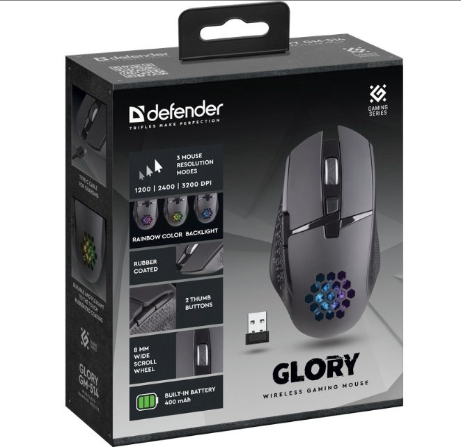 Мышь Defender Glory GM-514 черный купить,6556