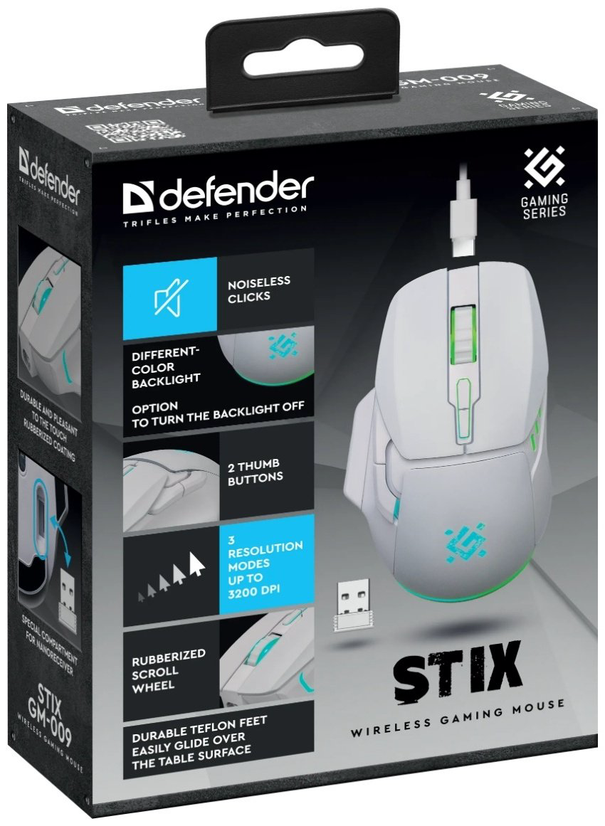 Мышь Defender Stix GM-009 52009 белый - ForteMarket Мышь Defender Stix GM-009 52009 белый купить,6800