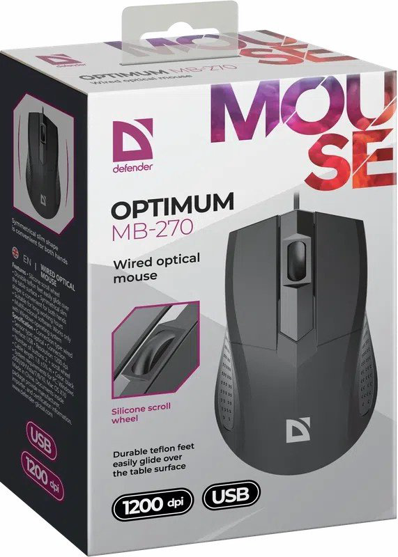 Мышь Defender Optimum MB-270 черный купить,1269