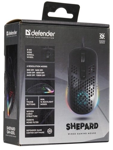 Мышь Defender Shepard GM-620L черный купить,NaN