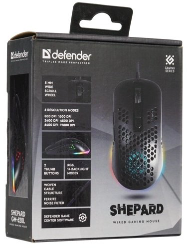 Мышь Defender Shepard GM-620L черный купить,NaN