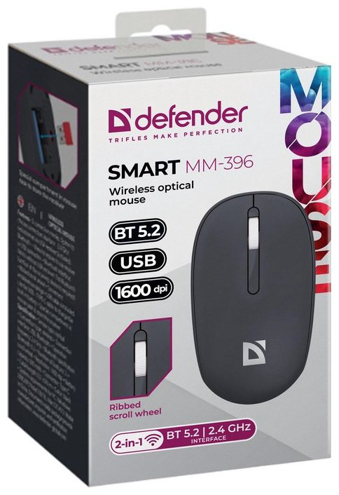 Мышь Defender Smart MM-396 (52396) черный - ForteMarket Мышь Defender Smart MM-396 (52396) черный купить,2725