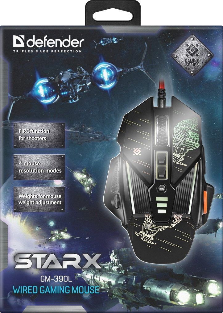 Мышь Defender Starx GM-390L черный купить,NaN